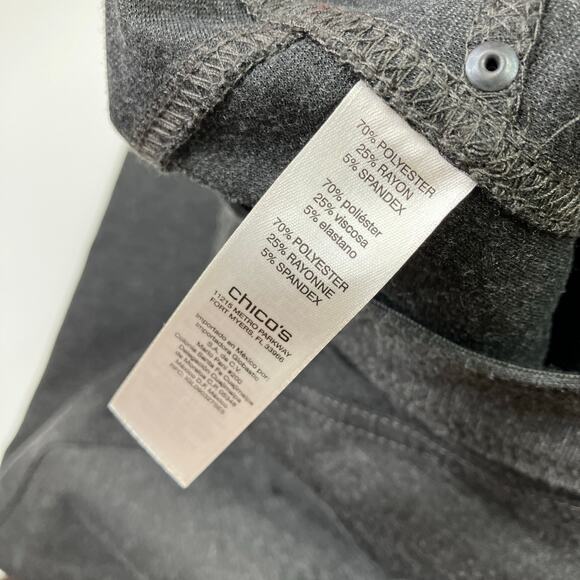 Chico's | Heather Gray Polyester Blend Pants Chicos 1.5 SHORT/ US 10 Short - Picture 4 of 6